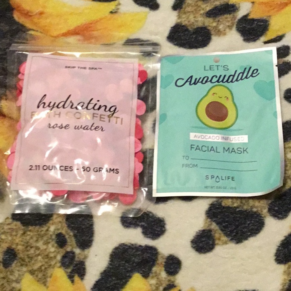 Jean Pierre Hydrating Bath Confetti - Pink Rose Water & avocado mask new bundle